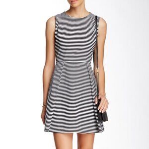 Kate Spade Saturday Fit & Flare Black/White Striped Skater Dress